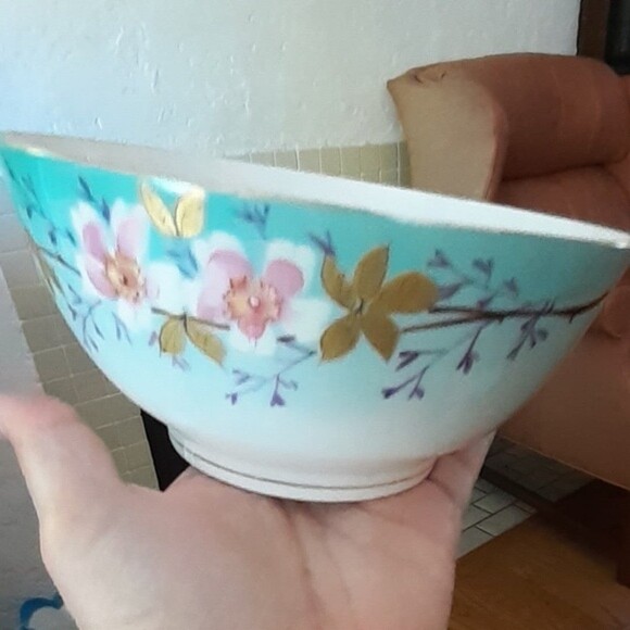 Antique D&C Limoges Bowl Hand Painted Cherry Blossom Porcelain Delinieres & Cie - Picture 6 of 12